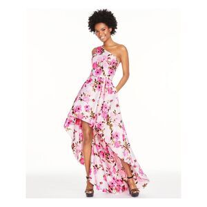 BLONDIE Womens Hi-Lo Full-Length Dress Pink Sleeveless Prom Juniors 7
